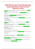 EFM Electronic Fetal Monitoring Exam Questions and Correct Answers 2024