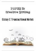 English Creative Writing Notes and exercises 