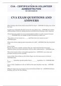 CVA EXAM QUESTIONS AND ANSWERS