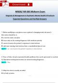 NR606 / NR 606 Midterm Exam Qs & Ans (Latest 2024 / 2025): Diagnosis & Management in Psychiatric Mental Health II Practicum (Verified Answers)