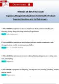 NR606 / NR 606 Final Exam Qs & Ans (Latest 2024 / 2025): Diagnosis & Management in Psychiatric Mental Health II Practicum (Verified Answers)