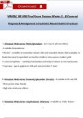 NR606 / NR 606 Final Exam Review Weeks 5 - 8 Covered Qs & Ans (Latest 2024 / 2025): Diagnosis & Management in Psychiatric Mental Health II Practicum (Verified Answers)