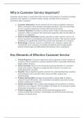 Customer Service Summary/Overview