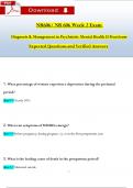 NR606 / NR 606 Midterm Exam Review Weeks 1 - 4 & Final Exam Review Weeks 5 - 8 Covered Qs & Ans (Latest 2024 / 2025): Diagnosis & Management in Psychiatric Mental Health II Practicum (Verified Answers)