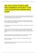 FAC 043 (2024) ETHICS AND PROCUREMENT INTEGRITY FOR THE ACQUISITION WORKFORCE EXAM