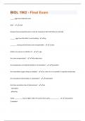 BIOL 1902 - Final Exam Questions + Answers Graded A+