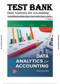 TEST BANK For Data Analytics for Accounting, 3rd Edition by Vernon Richardson (Complete Chapters 1 - 9)