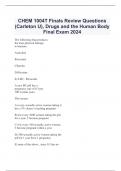  CHEM 1004T Finals Review Questions (Carleton U), Drugs and the Human Body Final Exam 2024