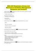 NSG-430 Respiratory Airway and Mechanical Ventilation Management Questions and Answers