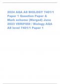 2024 AQA AS BIOLOGY 7401/1 Paper 1 Question Paper & Mark scheme (Merged) June 2023 VERIFIED / Biology AQA AS level 7401/1 Paper 1 