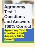 Agronomy Test 1 Questions and Answers 100% Correct