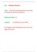 Solutions Manual for Financial and Managerial Accounting The Basis for Business Decisions 17th Edition By Jan Williams Susan Haka (All Chapters, 100% Original Verified, A+ Grade)