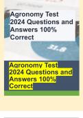 Agronomy Test 2024 Questions and Answers 100% Correct