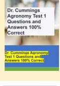 Dr. Cummings Agronomy Test 1 Questions and Answers 100% Correct