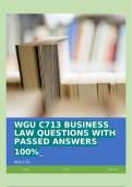 WGU C713 BUSINESS LAW QUESTIONS WITH PASSED ANSWERS 100%