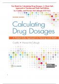 Test Bank for Calculating Drug Dosages A Client-Safe Approach to Nursing and Math 2nd Edition  by Castillo, and Werner-McCullough (STUVIA)