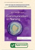 LATEST TEST BANK FOR COMMUNICATION IN NURSING, 10TH EDITION (JULIA BALZER RILEY 2024)