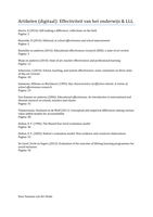 Effectiviteit van onderwijs en LLL: samenvatting digitale artikelen