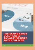 PNB EXAM 3 STUDY QUESTIONS & ANSWERS VERIFIED 100% CORRECT!!