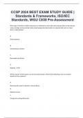 CCSP 2024 BEST EXAM STUDY GUIDE  Standards & Frameworks, ISO/IEC Standards, WGU C838 Pre-Assessment