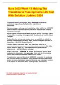 Nurs 3403 Week 12 Making The Transition to Nursing Home Life Test With Solution Updated 2024