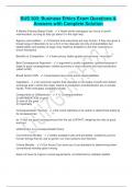 BUS 303: Business Ethics Exam Questions &  Answers with Complete Solution 