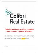 Colibri School Exam NJ 2023/ Questions with Answers/ Updated 2024-2025   