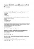  Latest BBH 316 exam 2 Questions And Answers