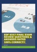 EDF 6557 FINAL EXAM REVIEW QUESTIONS & ANSWERS RATED  100% CORRECT!!