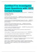 certified Fire Investigator Exam Questions with 100% Correct Answers