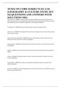 TEXES 391 CORE SUBJECTS EC-6 SS [GEOGRAPHY & CULTURE STUDY SET #4] QUESTIONS AND ANSWERS WITH SOLUTIONS 2024