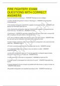 FIRE FIGHTER1 EXAM QUESTIONS WITH CORRECT ANSWERS