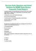 Revision Study Questions and Actual  Solutions for BONET Exam Review  Frequently Tested Rated A.