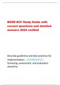 BOSR DCF Study Guide with correct questions and detailed answers 2024 verified