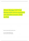 UConn Biology 1107 Final Review with correct questions and detailed answers 2024 verified