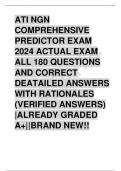 ATI NGN  COMPREHENSIVE  PREDICTOR EXAM  2024 ACTUAL EXAM  ALL 180 QUESTIONS  AND CORRECT  DEATAILED ANSWERS  WITH RATIONALES  (VERIFIED ANSWERS)  |ALREADY GRADED  A+||BRAND NEW!