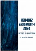 HED4812 Assignment 4 2024 | Due 30 August 2024