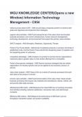 WGU KNOWLEDGE CENTER(Opens a new Window) Information Technology Management - C954 Questions & answers with Complete solutions | Latest edition 