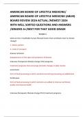 AMERICAN BOARD OF LIFESTYLE MEDICINE/ AMERICAN BOARD OF LIFESTYLE MEDICINE (ABLM) BOARD REVIEW 2024 ACTUAL /NEWEST 2024 WITH WELL SORTED QUESTIONS AND ANSWERS /GRADED A+/BEST FOR THAT GOOD GRADE 