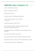 CHM 1045 - Exam 1 (Chapters 1-3) Questions With 100% Correct Answers