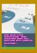 SFDC SALES CLOUD CERTIFICATION – NABIL (QUESTIONS BANK) 2024 QUESTIONS WITH COMPETED SOLUTIONS!!