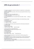 URR ob gyn protocols 1, Questions and Answers