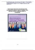 Test Bank For Davis Advantage for Psychiatric Mental Health Nursing 10th Edition Karyn I. Morgan; Mary C. Townsend ( ) / 9780803699670 / Chapter 1-43 / Complete Questions and Answers A+,,,Alpha