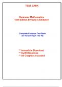 Test Bank for Business Mathematics, 15th Edition Clendenen (All Chapters included)