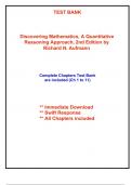 Test Bank for Discovering Mathematics, A Quantitative Reasoning Approach, 2nd Edition Aufmann (All Chapters included)