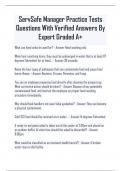 ServSafe Manager Practice Tests Questions With Verified Answers By Expert Graded A+