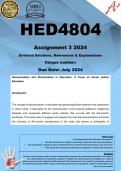 HED4804 Assignment 3 (COMPLETE ANSWERS) 2024 