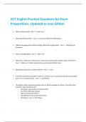 ACT English Practice Questions for Exam  Preparations. Updated to new Edition