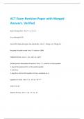 ACT Exam Revision Paper with Merged  Answers. Verified