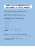 PMH-C Medications Exam Questions With Verified And Updated Solutions.